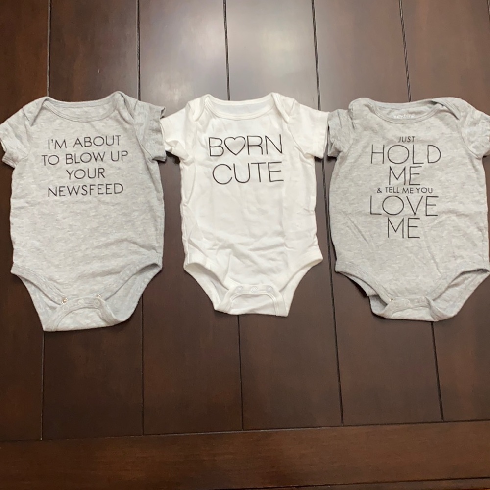 Jumping Beans novelty gender neutral onesies - 3M